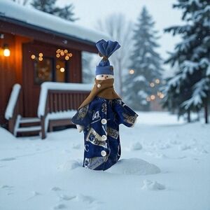 Rare Kansas City Royals Scarf Hat Snowman 32" Logo Velvet Robe Doll New